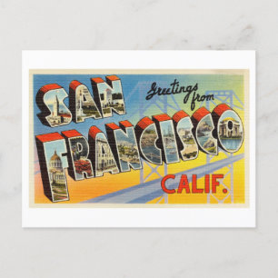 Carte Postale Salutations Vintage de San Francisco, Californie