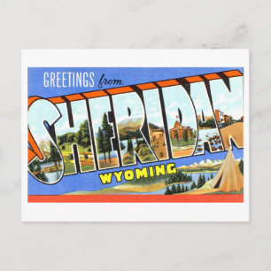Carte Postale Salutations Vintage de Sheridan, Wyoming,