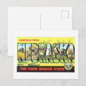 Carte Postale Salutations Vintage du Nebraska (Devant / Derrière)