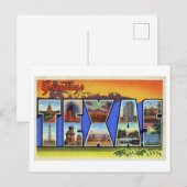 Carte Postale Salutations Vintage du Texas (Devant / Derrière)