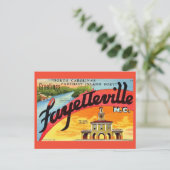 Carte Postale Salutations Vintage Fayetteville NC  (Debout devant)