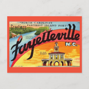 Carte Postale Salutations Vintage Fayetteville NC 