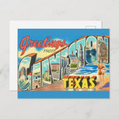 Carte Postale Salutations vintage Galveston (Devant / Derrière)