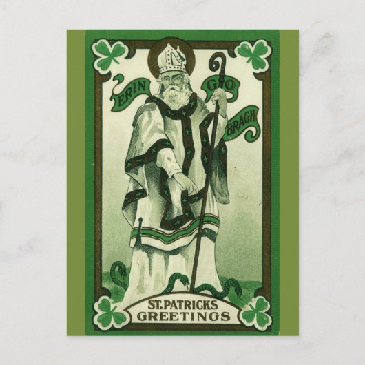 Carte Postale Salutations vintage St Patrick (Devant)