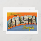 Carte Postale Salutations vintages d'Atlanta, Géorgie (Devant / Derrière)