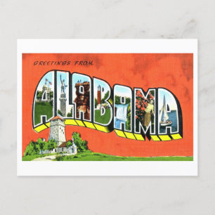 Carte Postale Salutations vintages de Alabama