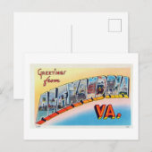Carte Postale Salutations vintages de Alexandria Virginia Travel (Devant / Derrière)