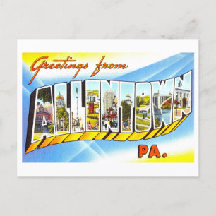 Carte Postale Salutations vintages de Allentown, Pennsylvanie