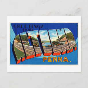 Carte Postale Salutations vintages de Altoona, Pennsylvanie