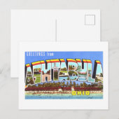 Carte Postale Salutations vintages de Ashtabula, Ohio, (Devant / Derrière)