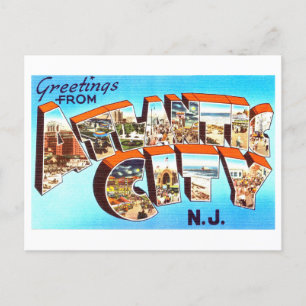 Carte Postale Salutations vintages de Atlantic City, New Jersey