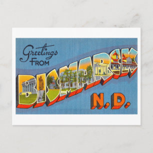 Carte Postale Salutations vintages de Bismarck, Dakota du Nord