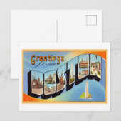 Carte Postale Salutations vintages de Boston, Massachusetts (Devant / Derrière)