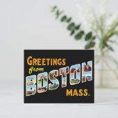 Carte Postale Salutations vintages De Boston Travel (Debout devant)