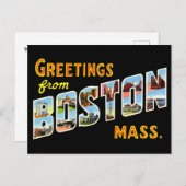 Carte Postale Salutations vintages De Boston Travel (Devant / Derrière)