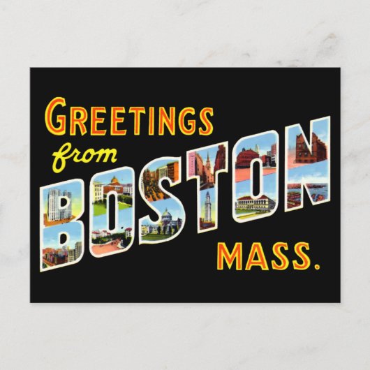 Carte Postale Salutations vintages De Boston Travel (Devant)