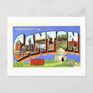 Carte Postale Salutations vintages de Canton, Ohio