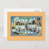 Carte Postale Salutations vintages de Cape Cod MA (Devant / Derrière)