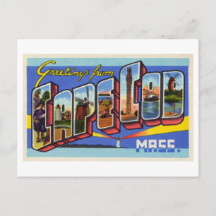 Carte Postale Salutations vintages de Cape Cod, Massachusetts