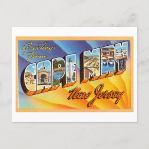 Carte Postale Salutations vintages de Cape May, New Jersey