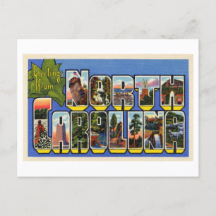Carte Postale Salutations vintages de Caroline du Nord
