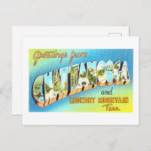 Carte Postale Salutations vintages de Chatanooga, Tennessee (Devant / Derrière)