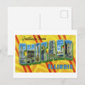Carte Postale Salutations vintages de Chicago, Illinois (Devant / Derrière)
