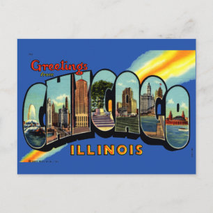 Carte Postale Salutations vintages De Chicago, Illinois Travel