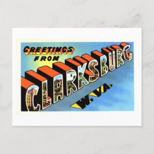Carte Postale Salutations vintages de Clarksburg, Virginie-Occid