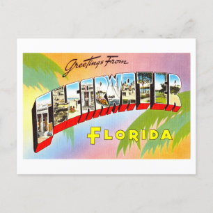 Carte Postale Salutations vintages de Clearwater, Floride