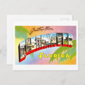 Carte Postale Salutations vintages de Clearwater, Floride (Devant / Derrière)