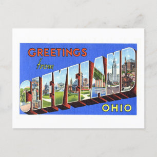 Carte Postale Salutations vintages de Cleveland, Ohio
