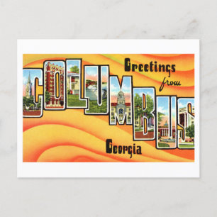 Carte Postale Salutations vintages de Columbus, Géorgie,