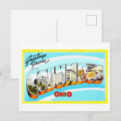 Carte Postale Salutations vintages de Columbus, Ohio (Devant / Derrière)