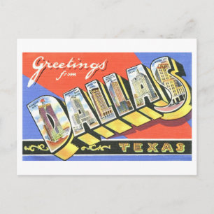 Carte Postale Salutations vintages de Dallas, Texas