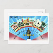 Carte Postale Salutations vintages de Dalton, Géorgie, (Devant / Derrière)