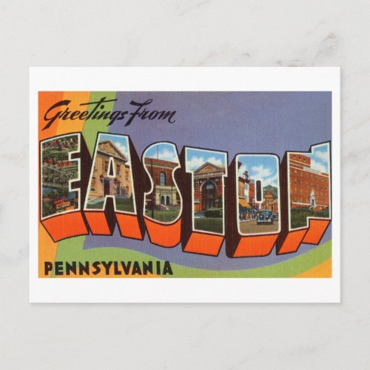 Carte Postale Salutations vintages de Easton, Pennsylvanie (Devant)