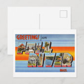 Carte Postale Salutations vintages de Fall River, Massachusetts (Devant / Derrière)