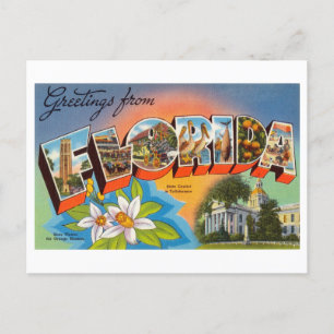Carte Postale Salutations vintages de Floride