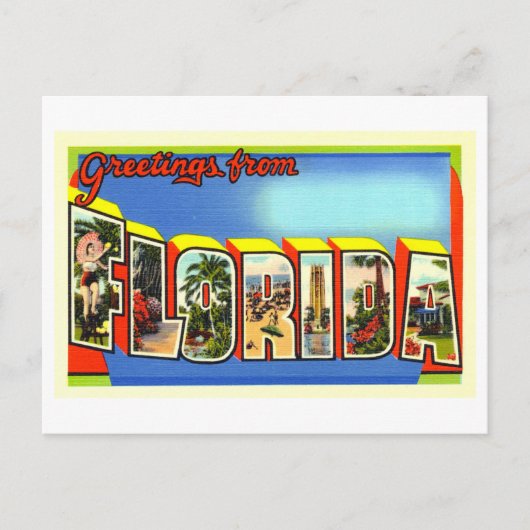 Carte Postale Salutations vintages de Floride (Devant)