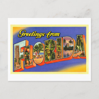 Carte Postale Salutations vintages de Floride
