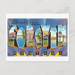 Carte Postale Salutations vintages de Forsyth, Montana