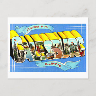 Carte Postale Salutations vintages de Galesburg, Illinois,
