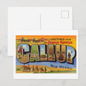 Carte Postale Salutations vintages de Gallup, Nouveau-Mexique (Devant / Derrière)