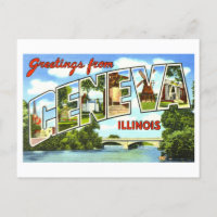 Salutations vintages de Genève, Illinois,