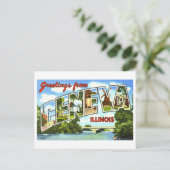 Carte Postale Salutations vintages de Genève, Illinois, (Debout devant)