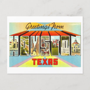 Carte Postale Salutations vintages de Houston, Texas