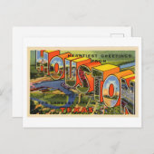 Carte Postale Salutations vintages de Houston, Texas (Devant / Derrière)