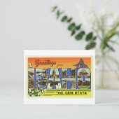 Carte Postale Salutations vintages de Idaho (Debout devant)