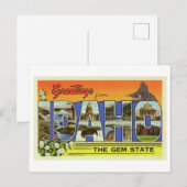Carte Postale Salutations vintages de Idaho (Devant / Derrière)